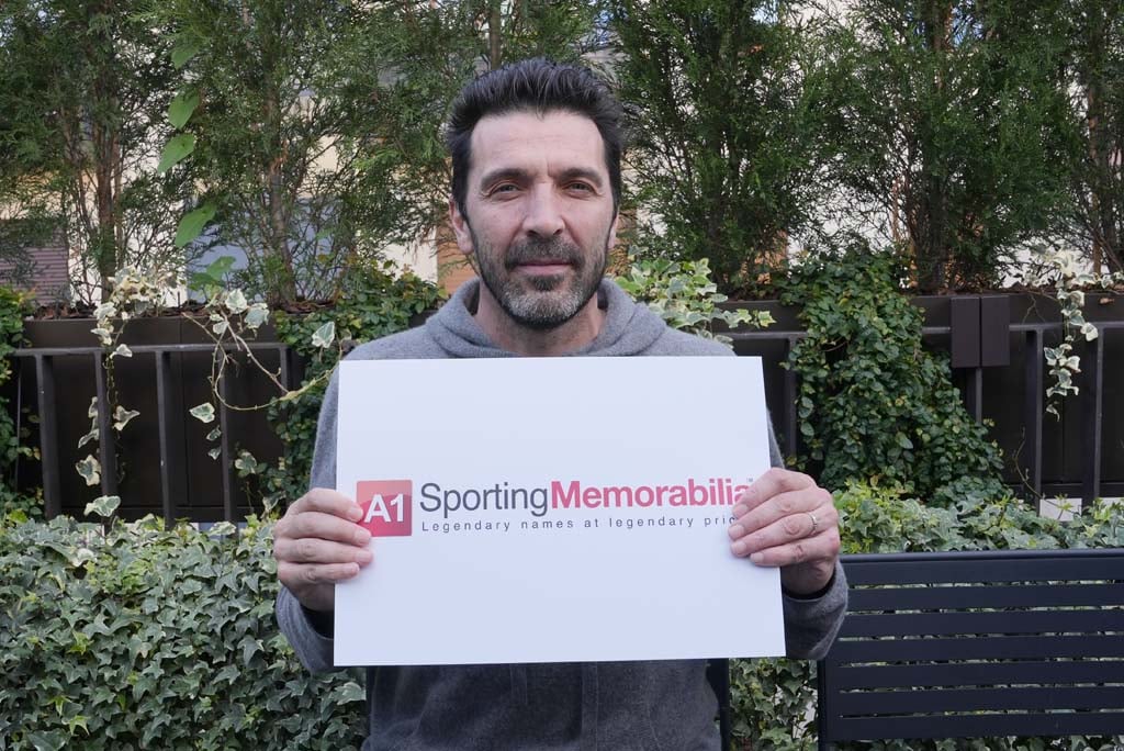 Gianluigi Buffon signs for A1 Sporting Memorabilia in Milan, Italy on 13th March 2024.